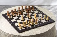 Figury szachowe Zagreb Akacja indyjska/Bukszpan 3,75 cala Rzeźbione Drewniane